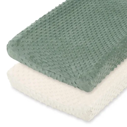 Vista 8 de The Peanutshell Minky Dot - Funda para cambiador de pañales, funda ultrasuave para colchoneta de bebé para niñas, se adapta a almohadillas