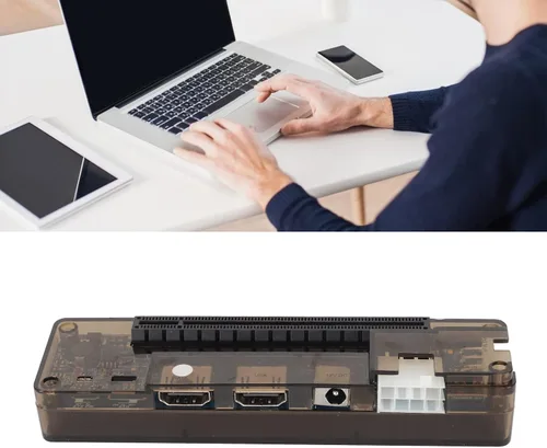 Vista 4 de Base externa para GPU, base de tarjeta gráfica PCIe 3.0 de 6 pines para laptop con interfaz de tarjeta de video independiente para un mejor