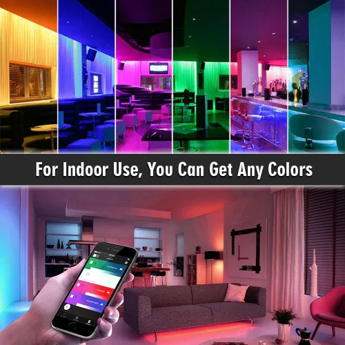 Vista 6 de DC12V RGB CCT - Tira de luz LED que cambia de color, 5050 RGB 2835 luz blanca cálida blanca de doble fila, súper brillante, RGBWW, no impermeable