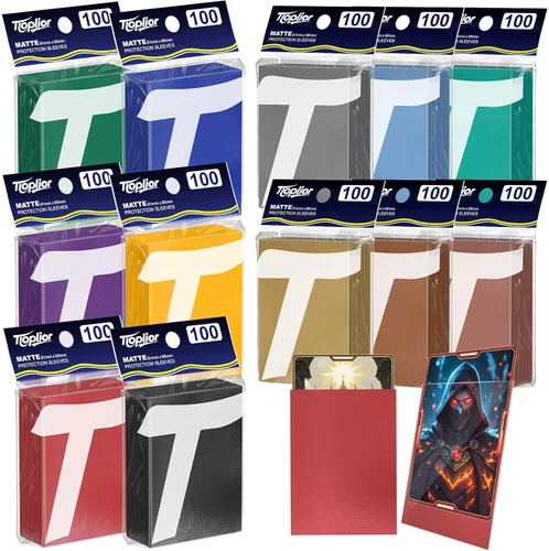 Vista 25 de 1000 unidades de fundas para cartas coleccionables TiopLior, funda mate perfecta para MTG, protector suave para cartas deportivas, funda estándar
