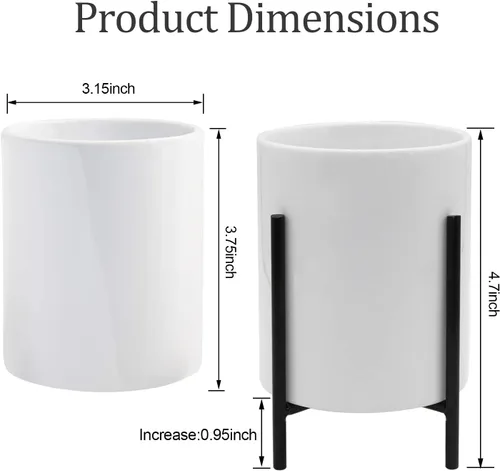 Vista 8 de 1 juego de soporte para cubiertos, soporte para utensilios de cerámica blanca con marco de metal, organizador de cocina compacto para tenedores