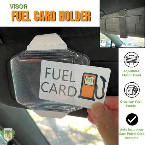 Vista 5 de Portavisor Resistente para Tarjeta de Combustible con Bolsillo de Vinilo Transparente - Accesorios para Camión y Automóvil para Interior - Licencia