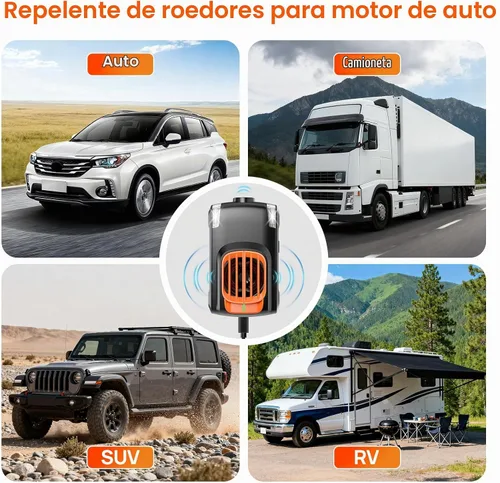 Vista 7 de Meilen Repelente de roedores para automóvil, disuasorio ultrasónico