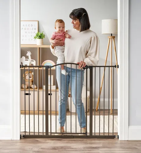Vista 19 de Regalo Easy Step - Puerta para bebé, decoración arqueada extra alta, incluye kit de extensión de 4 pulgadas, kit de montaje a presión y 4 kit