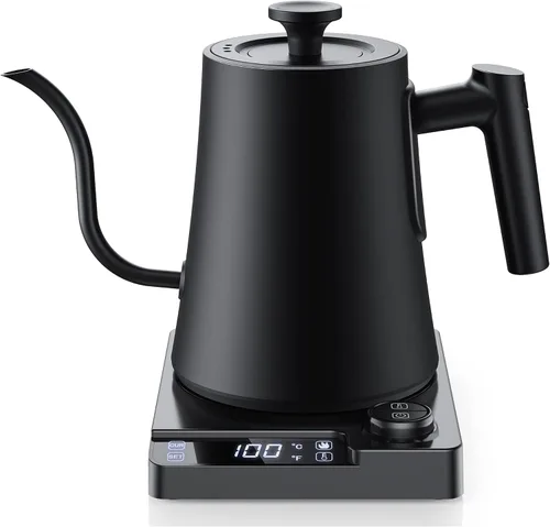 Vista 8 de Hervidor eléctrico de cuello de cisne con control de temperatura de ± 1 ℉ y mantiene el calor para verter sobre café y té, hervir rápidamente, acero