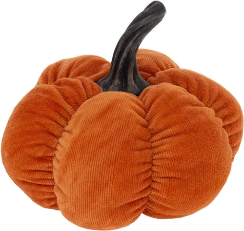 Vista 5 de Boston International Decoración de mesa de calabaza de tela para otoño, otoño, Halloween, 10 x 8.5 pulgadas, espeluznante cuadros naranja