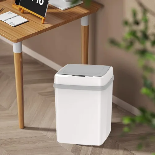 Vista 6 de Surakey Cubo de basura inteligente sin contacto con tapa recargable de 12 litros con sensor de movimiento automático, cubo de basura eléctrico