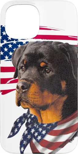 Vista 6 de Funda genial impresionante con la bandera estadounidense para iPhone 16 Rottweiler Dog
