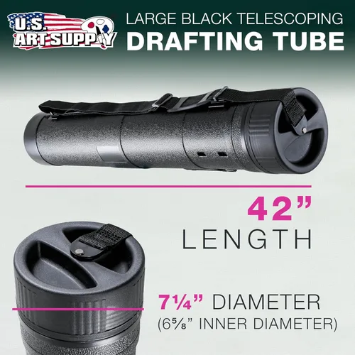 Vista 2 de U.S. Art Supply Tubo de dibujo telescópico extra grande – 7-1/4 pulgadas exterior/6-5/8 pulgadas de diámetro interior, se expande 42 a 62 pulgadas