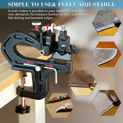 Vista 4 de Esquiador manual de cuero pelador Splitter adelgazamiento máquina de corte de artesanía en cuero máquina de ribete para proyecto de bricolaje