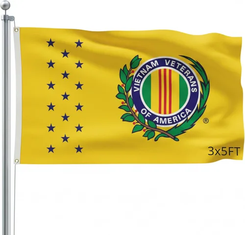 Vista 32 de Bandera para exteriores de SSK de poliéster resistente al clima por ambos lados. Tamaño grande: 3 pies por 5 pies, camuflaje (Army Star (Camo))