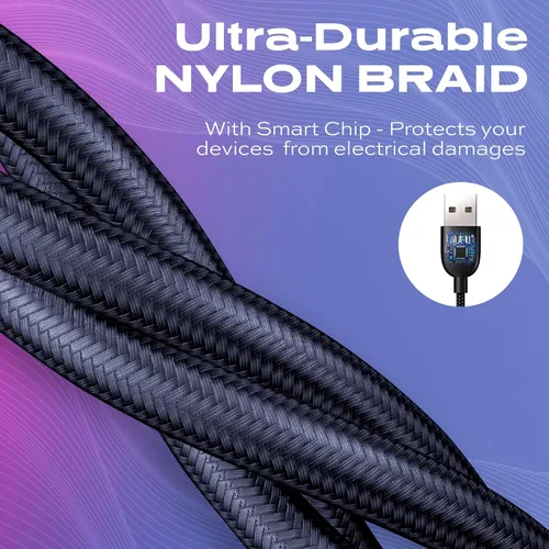Vista 5 de Statik 360 Cable de carga magnético - Cargador tipo C 3 en 1 cable USB C a USB C, puntas Micro USB e iProduct, adaptador USB A, cable de carga