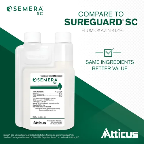 Vista 2 de Atticus Semera SC Herbicida (8 onzas) – 44% Flumioxazin Weed Killer – Temporada larga césped y control de malezas acuáticas