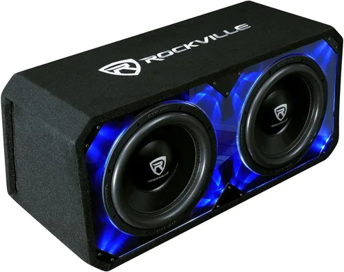 Vista 11 de Rockville DV8K52 - Subwoofers dobles de 8 pulgadas K5 1600 W para automóvil, carcasa ventilada, 2 ohmios