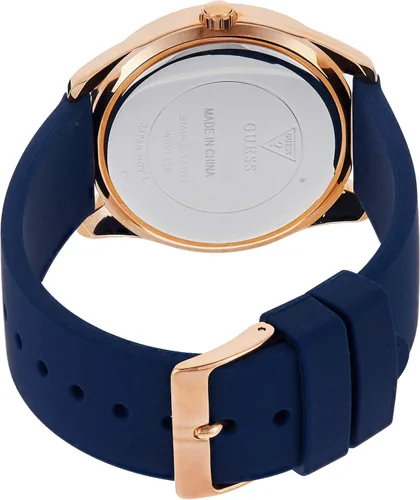 Vista 2 de Guess G Twist plata esfera silicona correa señoras reloj W0911L6, Azul, Movimiento de cuarzo