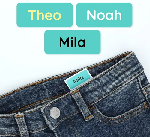 Vista 24 de TeddyLabels - Etiquetas para ropa para hogar de ancianos (60) – Etiquetas adhesivas con nombre para ropa y artículos personales. Etiquetas