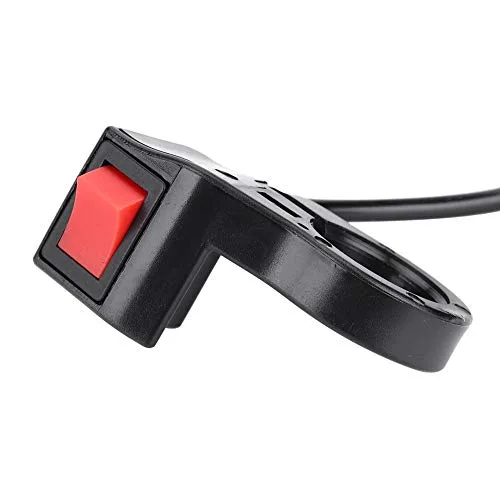 Vista 8 de Dilwe Interruptor basculante de bicicleta eléctrica, interruptor de encendido/apagado universal de manillar de motocicleta de PVC para motocicleta