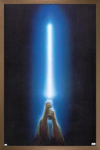 Vista 13 de Trends International Star Wars: Original Trilogy - Póster de pared con sable de luz azul, 22.4 pulgadas de largo x 14.7 W, versión enmarcada