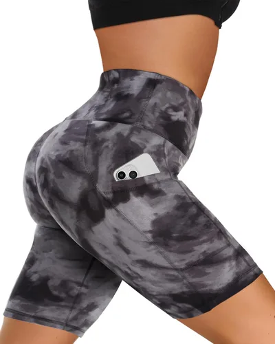 Vista 38 de Biker Shorts for Women with Pockets - 8"/5"/3" Booty Black Spandex Shorts Verde militar