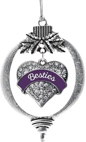Vista 116 de Inspired Silver Adornos festivos de dije de corazón pave de plata con circonitas cúbicas