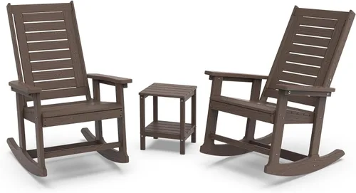 Vista 11 de GREENVINES Oversized Outdoor Rocking Chair, HDPE Rocker, Aqua