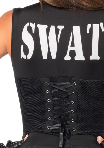 Vista 4 de Leg Avenue - Disfraz de comandante Swat de lujo para mujer, 7 piezas
