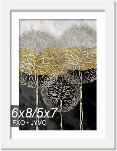 Vista 131 de Fxojyvo Marco de Fotos de 4x6, Muestra Foto de 3.5x5 con Paspartú o 4 x 6 Sin Paspartú, Liviano y de Alta Transparencia Marco de 4 por 6 para Pared