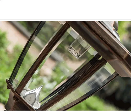 Vista 5 de Luces de poste al aire libre, luz solar de columna de estilo europeo, luz de poste de puerta de villa impermeable para exteriores, luz de pared LED