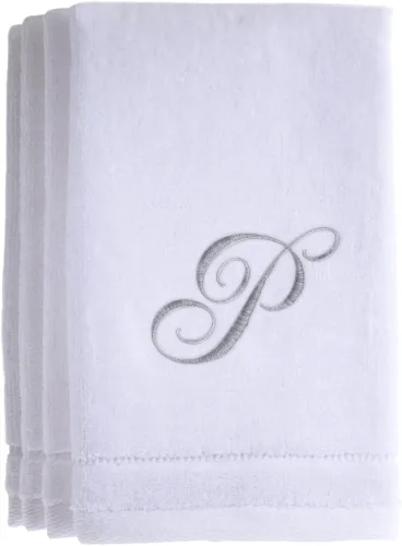 Vista 21 de Set de 4 toallas bordadas, de 11 x 18 pulgadas, extra absorbente, de algodón, acabado suave de terciopelo. Para baño/cocina/spa