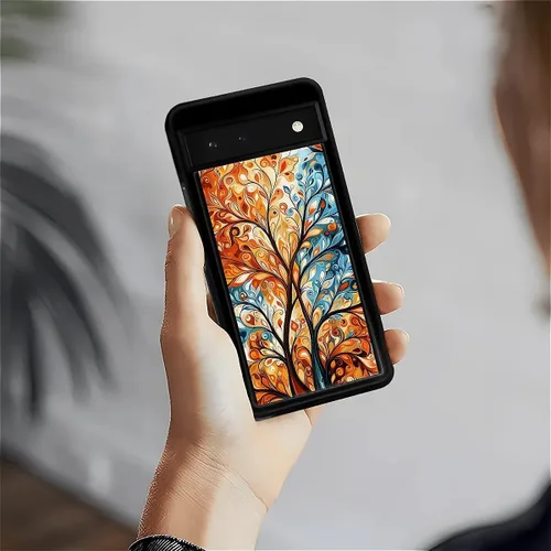 Vista 1959 de Compatible con Google Pixel 4A 5G Mobile Case Creative Acrylic Panel trasero Silicona Protección Grip especialmente diseñado para Google Pixel 4A 5G