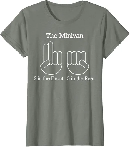 Vista 15 de The Minivan 2 In The Front 5 In The Rear Camiseta, Negro