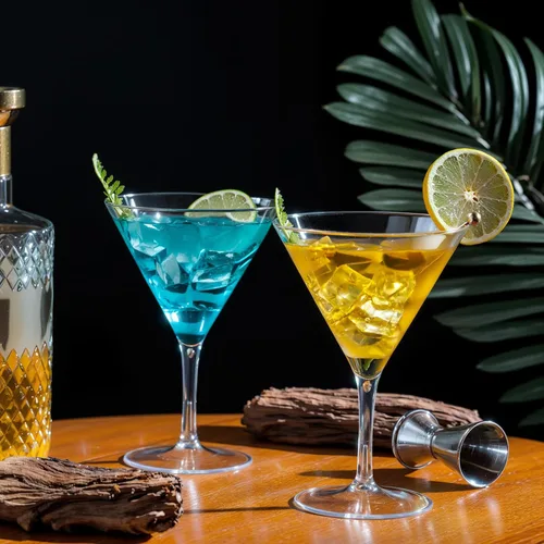 Vista 4 de Liacere Juego de 6 Copas de Martini de 11 oz de Plástico Transparente con Tallo - Copas de Cóctel Reutilizables para Bar, Margarita, Whisky, Gin