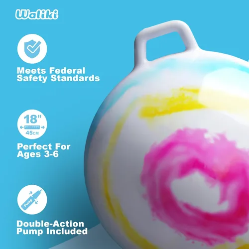 Vista 2 de Bola de saltar WALIKI para niños y adultos, bola de saltar de color desteñido, bola para saltar, para carreras de relevo en un día de campo