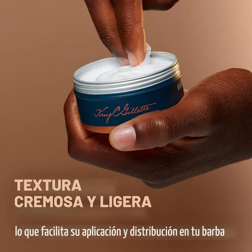 Vista 6 de King C. Gillette Bálsamo Suave para Barba, Acondicionamiento Profundo con Mantequilla de Cacao, Aceite de Argán y Mantequilla de Karité