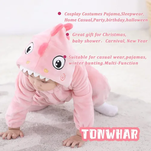Vista 6 de TONWHAR Mameluco de animal para bebé y niña, mameluco para disfraz de Halloween, ropa de fiesta