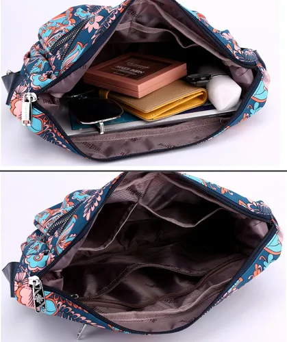 Vista 6 de Bolso de hombro para mujer, con múltiples bolsillos, bolso cruzado con asa superior