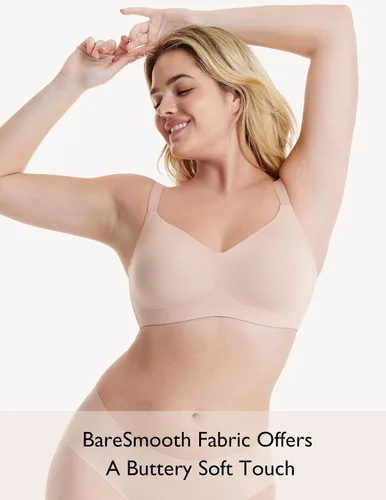 Vista 2 de COMFELIE Sujetador sin costuras, Born for Her 2.0 Basic Buttery Smooth Ligeramente Forrado Sujetador inalámbrico EB025