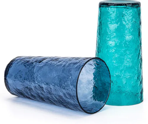 Vista 3 de KX-WARE Vasos de plástico de acrílico de 18 onzas, juego de 6 unidades, color azul