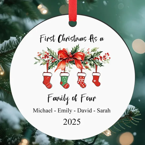 Vista 12 de Adornos con nombre de letra para árbol de Navidad, adornos de Navidad personalizados 2025, adornos de nombre inicial personalizados, decoraciones