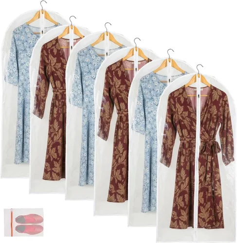 Vista 14 de Bolsa de ropa transparente para almacenamiento en el armario, bolsas de vinilo para colgar ropa, bolsas cortas para colgar ropa, fundas de abrigo