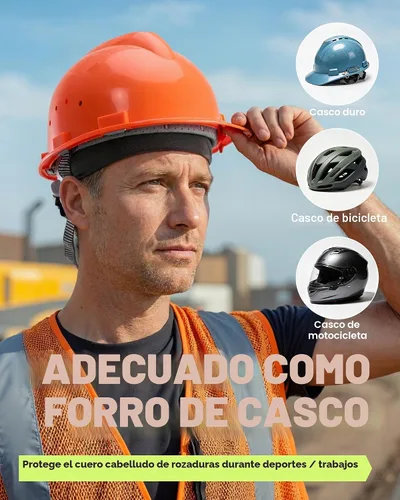 Vista 4 de Paquete de 3 protectores de casco de malla transpirable con diseño de calavera y control de sudor