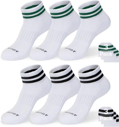 Vista 9 de MONFOOT 6 pares de calcetines de tobillo para hombre y mujer, ajuste cómodo, ajuste cómodo, paquete múltiple 01 blanco (6 pares)