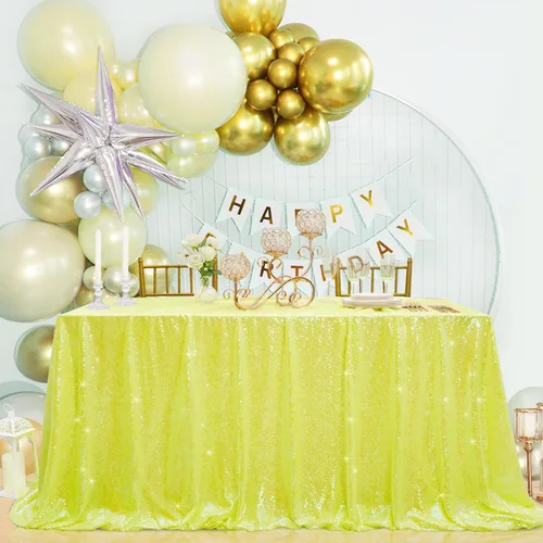 Vista 104 de B-COOL Mantel de lentejuelas con brillo para mesas, color azul bebé, mantel de lentejuelas para decoración de mesas, para bodas, Navidad