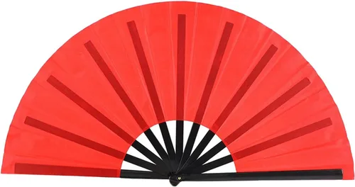 Vista 10 de Huralona Paquete de 5 abanicos plegables grandes de tela para fanáticos de rave, fanáticos chinos de Kung Fu Tai Chi para festivales y danzas