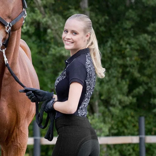 Vista 6 de HORZE Polo de mujer Natalie con estampado elástico
