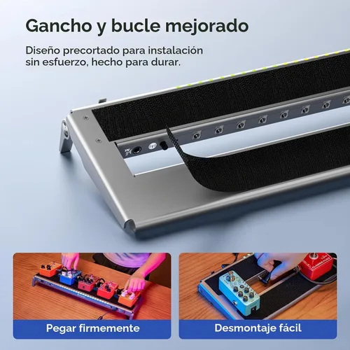Vista 5 de Vangoa Pro Tablero de Pedales de Guitarra con Fuente de Alimentación Aislada de 12 V de Alta Corriente, PD-XL Plegable de Aluminio, Espacio