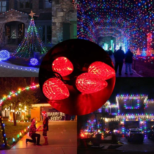Vista 5 de Brizled - Luces de Navidad C9 para decoraciones navideñas al aire libre Rojo