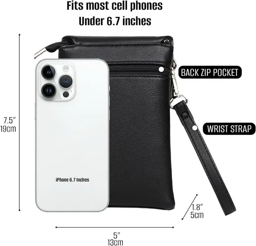 Vista 4 de Bolsos cruzados pequeños para mujer con 2 correas para teléfono celular