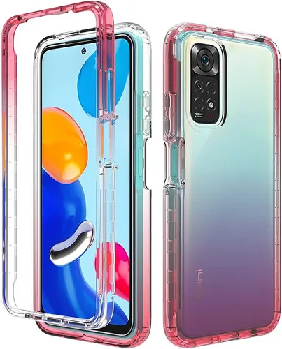 Vista 13 de Pzwoxukhov Funda para Xiaomi Poco M3 M2010J19CG M2010J19CI Caso, alta transparencia, color degradado, funda de absorción de impactos anticaída