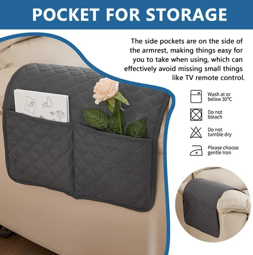 Vista 5 de XMAYODS Funda impermeable para sillón con reposabrazos, fundas antideslizantes para sofá y reposacabezas, fundas para respaldo, fundas para sillón